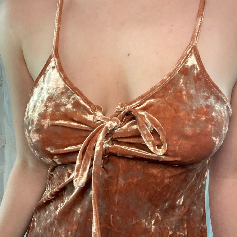 Velvet Copper Strap Dress